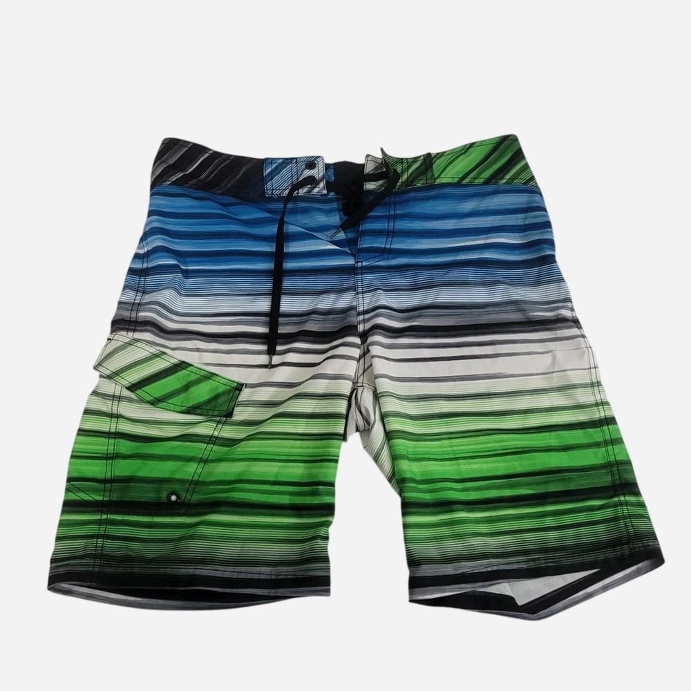 Mossimo Supply Co. green striped board shorts Size 34
